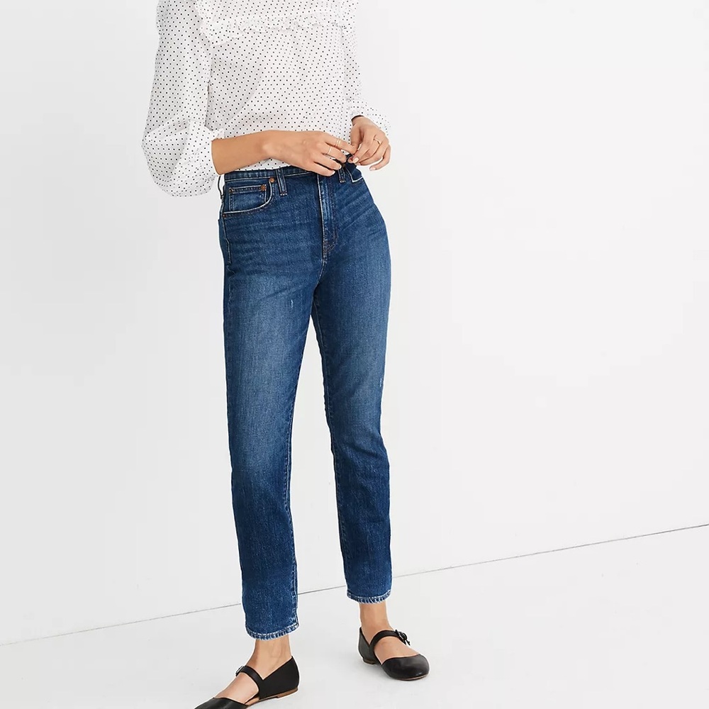 Madewell High-Rise Slim Boyjean in Barksdale Wash